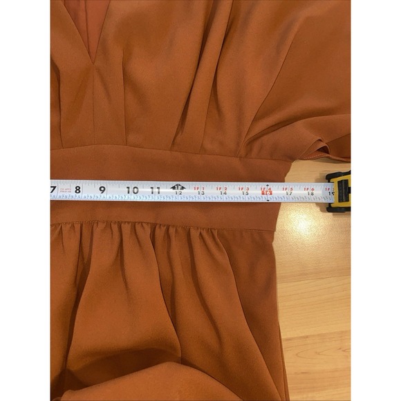 Alexia Admor August Draped Fit & Flare Midi Burnt‎ Rust Dress Size 12 - Picture 11 of 14